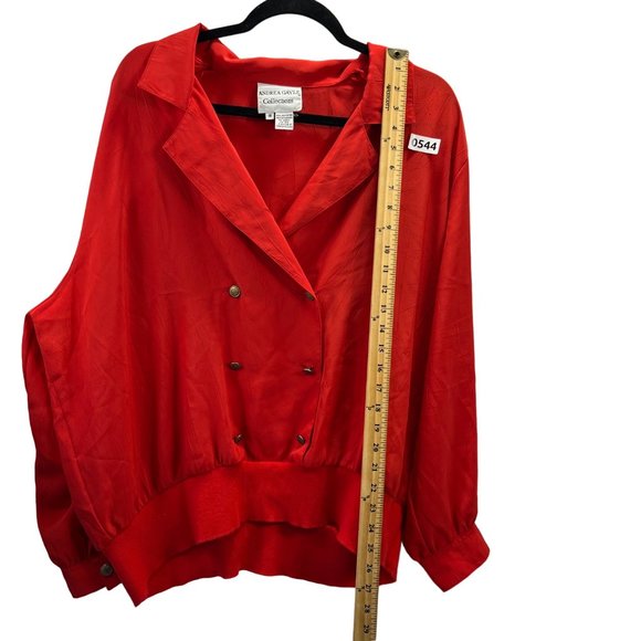 ANDREA GAYLLE WOMEN BLOUSE COLOR RED SIZE 18 LONG SLEEVE - Picture 9 of 12